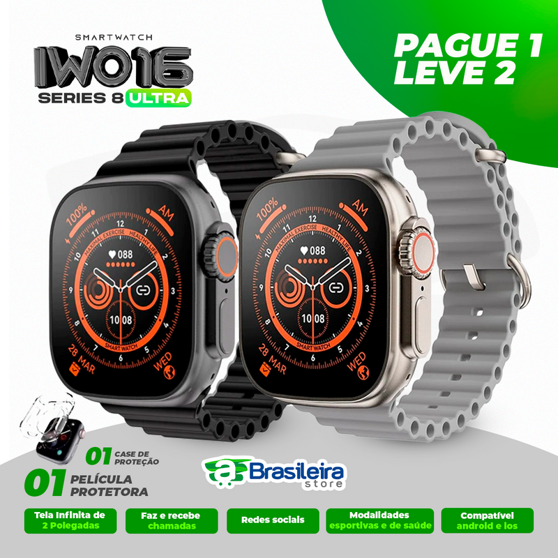 IWO 16 Series 8 ULTRA [ Compre 1 leve 2 ] com BRINDES + Frete Expresso Grátis | Lançamento 2023 | 12x cartões, boleto e PIX