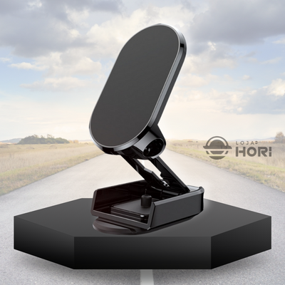 Suporte de Celular Magnético para Carro Base Flexível Rotação 360° Slim Pro + 2 BRINDES ESPECIAIS