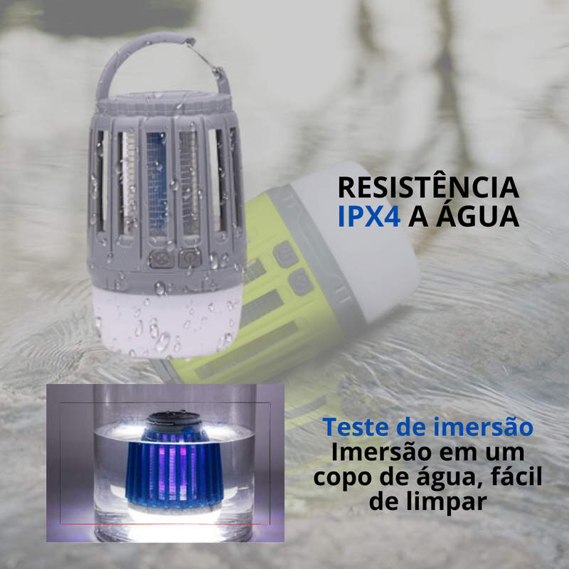 Lâmpada armadilha mata mosquito - Resistência IPX4 a água e luz regulável - Ideal para casa e jardim