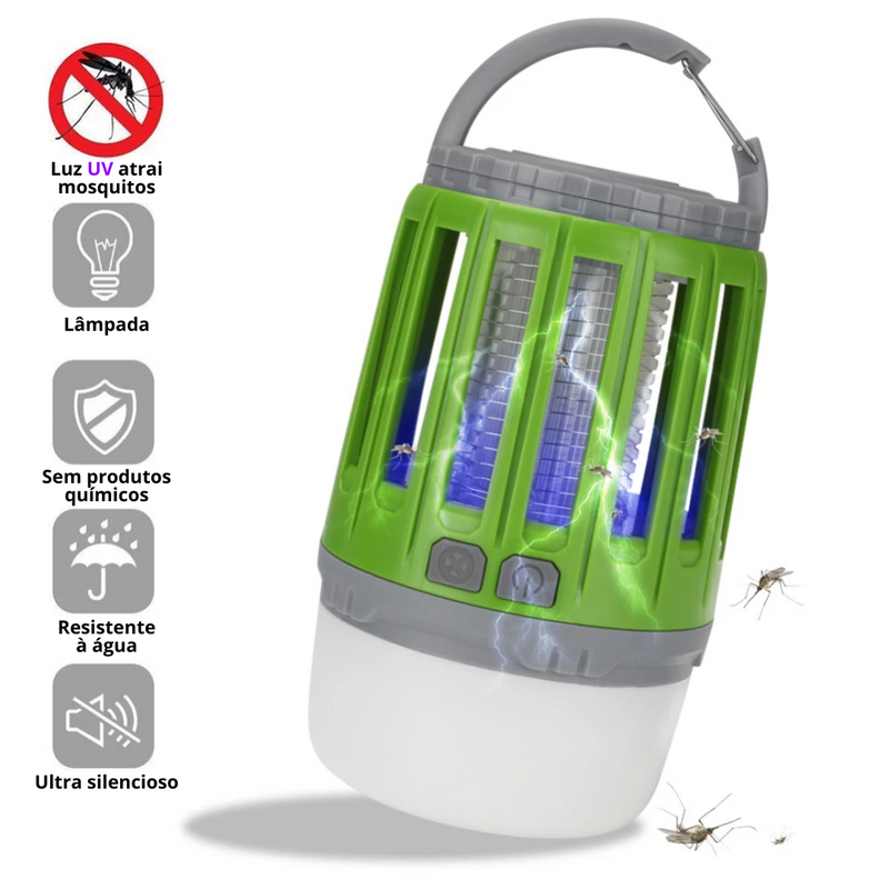 Lâmpada armadilha mata mosquito - Resistência IPX4 a água e luz regulável - Ideal para casa e jardim