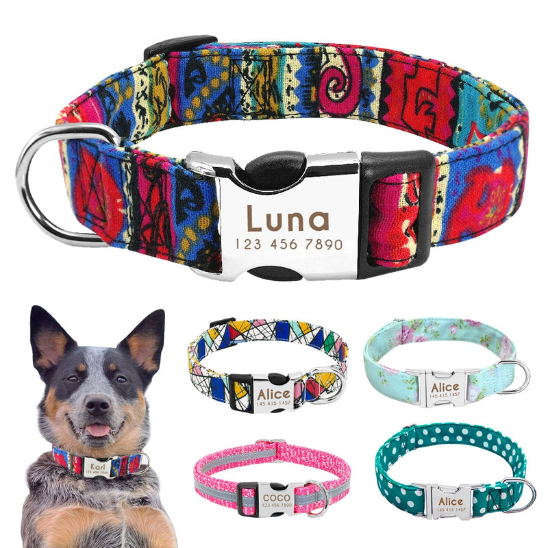 Coleira de Nylon para Cães Personalizada