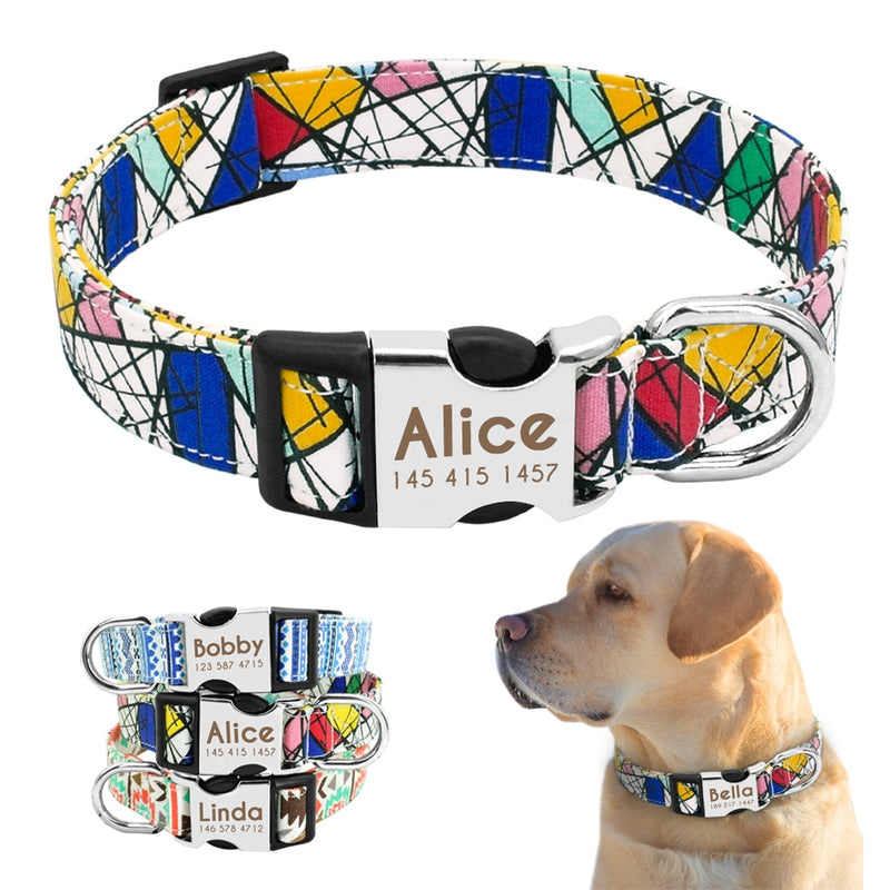 Coleira de Nylon para Cães Personalizada