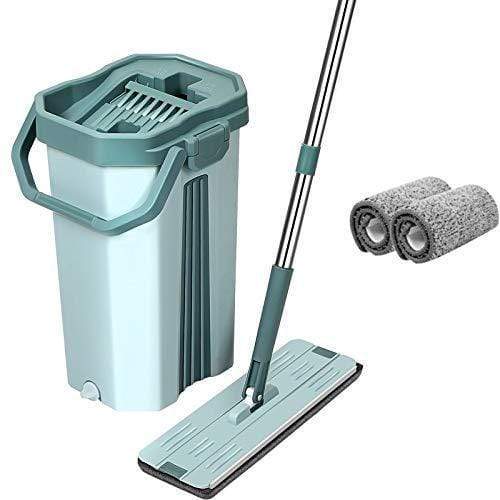 Super Flat Mop With Bucket And 2 FREE Microfiber Pad (Made for Smart Indians)