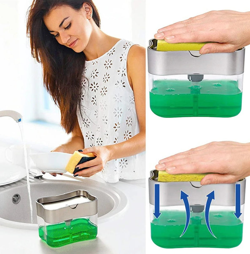 Porta Detergente Dispenser Sabão 2X1 para Cozinha