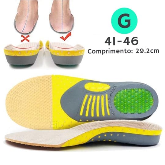 (Par) Palmilha Ortopédica Correção Gel Premium Fascite Plantar.