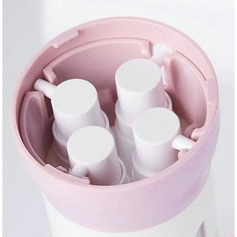 Dispenser 4X1 Pote Viagem Mala Shampoo Líquido Sabonete ROSA