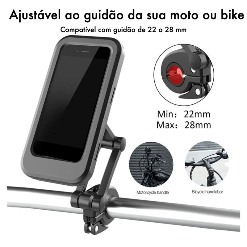 Suporte de Celular Impermeável para Bike e Motocicleta 360 Moto